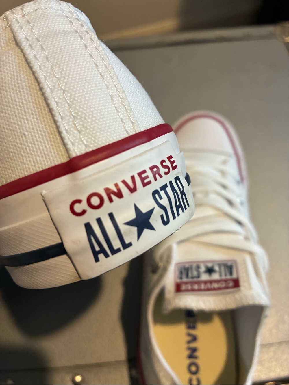 Converse White Low Top Tennis Shoes - Picture 7 of 9